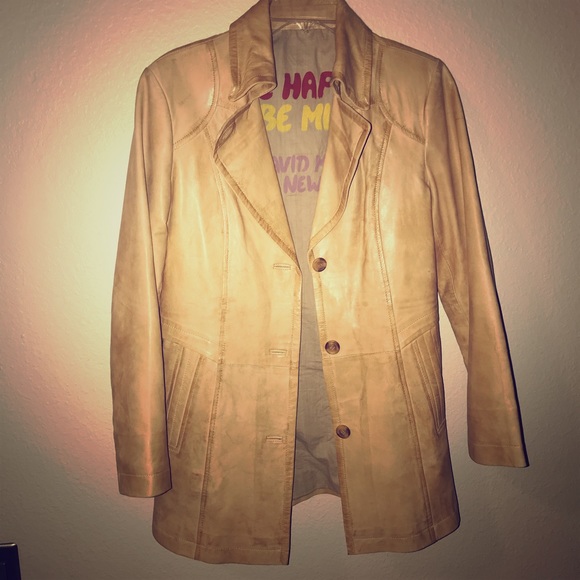 David Moore Jackets \u0026 Coats | David Moore Leather Jacket Size 36 | Color: Tan | Size: 6 | July4th1982's Closet